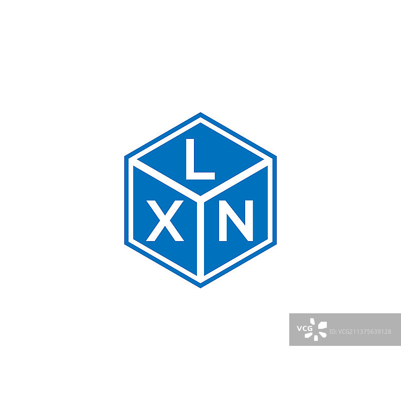 LXN字母标志设计在黑色背景LXN图片素材