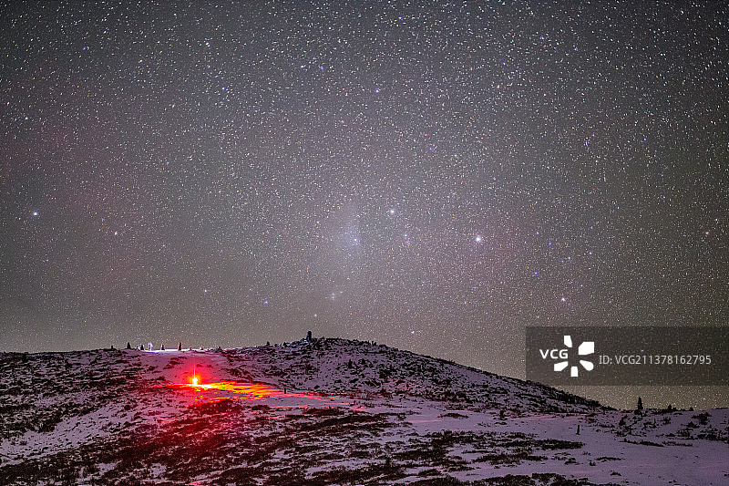 川西雪山的星空图片素材