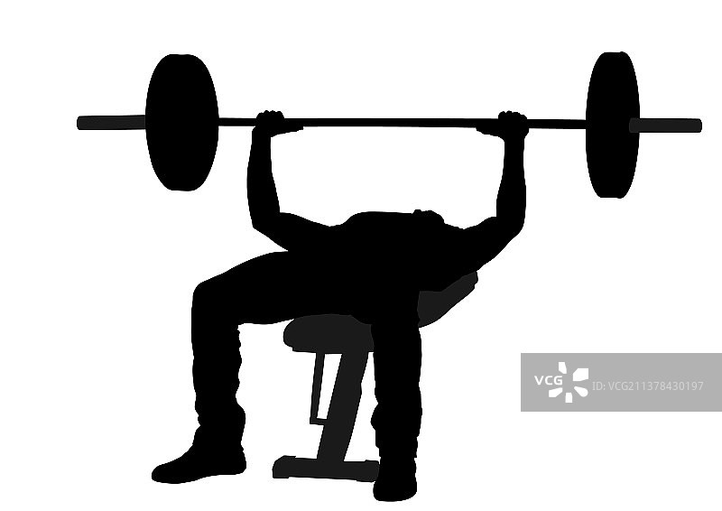 举重运动员在健身房健美的轮廓图片素材