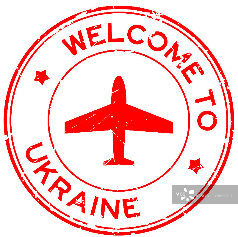 用飞机来表示欢迎来到乌克兰图片素材