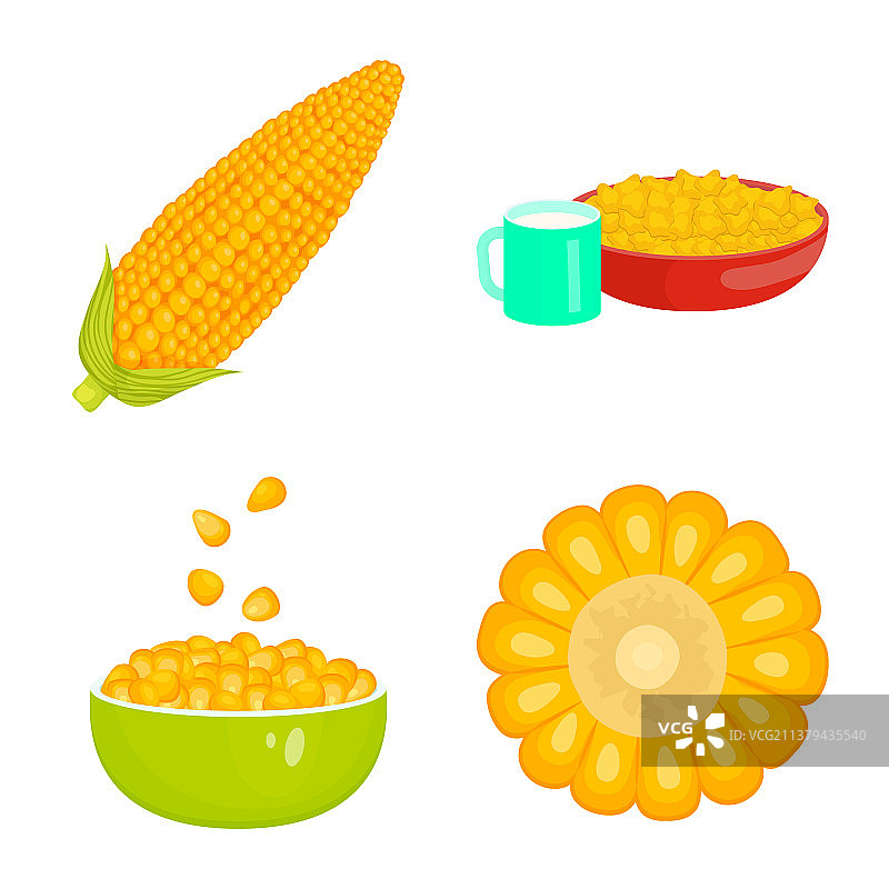 孤立物体玉米和食品符号图片素材