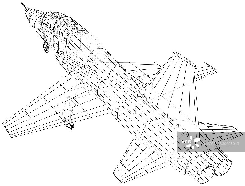 飞机喷气草图绘制3d线图片素材
