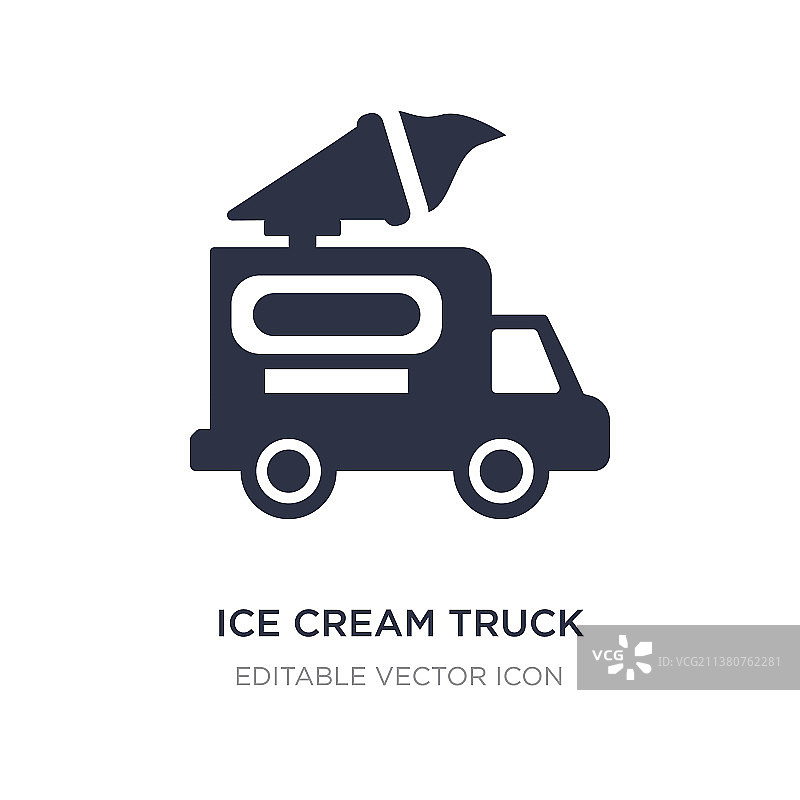 冰淇淋卡车图标在白色背景简单图片素材