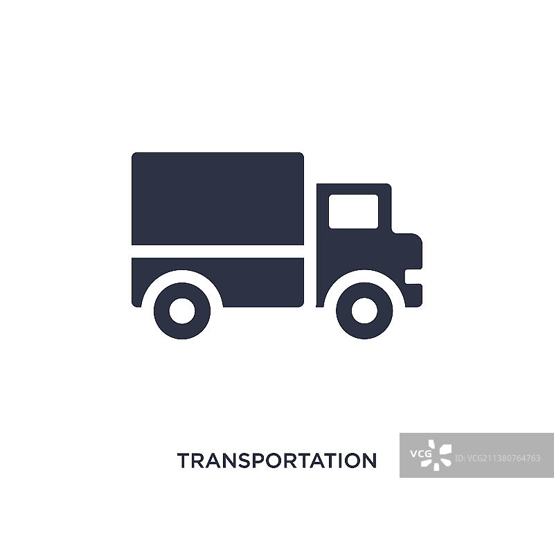 白色背景上的运输卡车图标图片素材