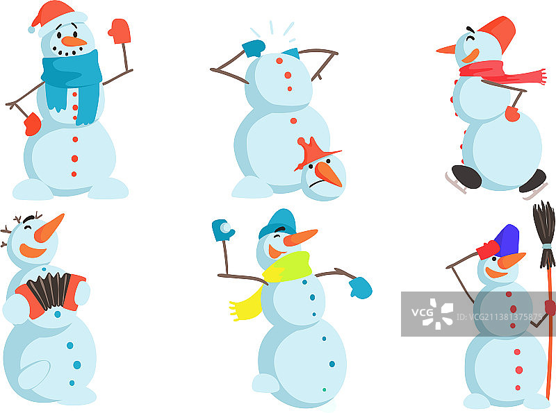 有趣的雪人使冬季圣诞节人性化图片素材