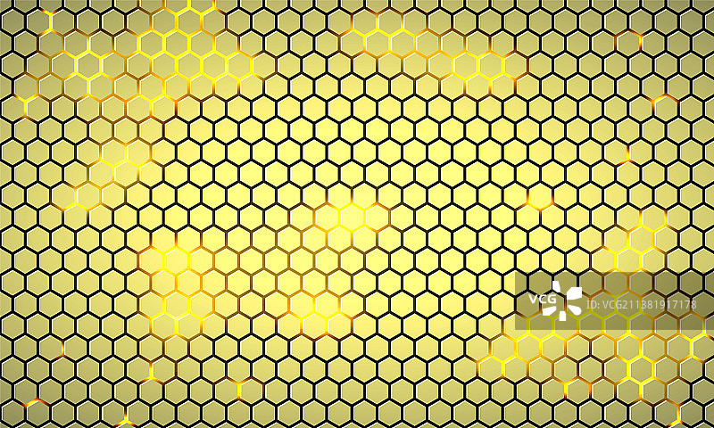 浅黄色六边形技术摘要图片素材