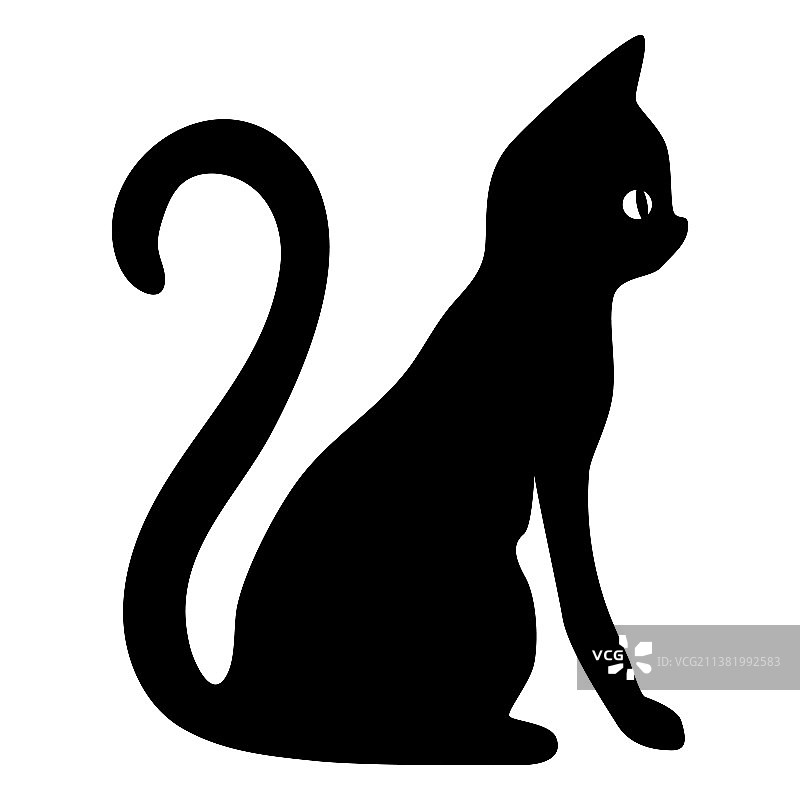 黑猫轮廓图片素材