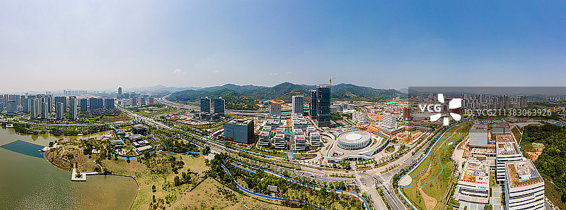 中新广州知识城和国际会展中心建筑群航拍全景图片素材