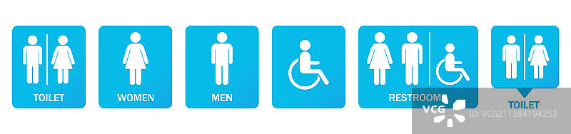 洗手间不同图标的厕所标志图片素材