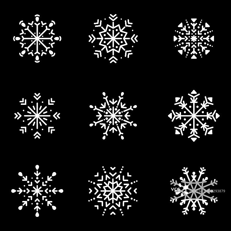 雪花集合了冬天的元素图片素材