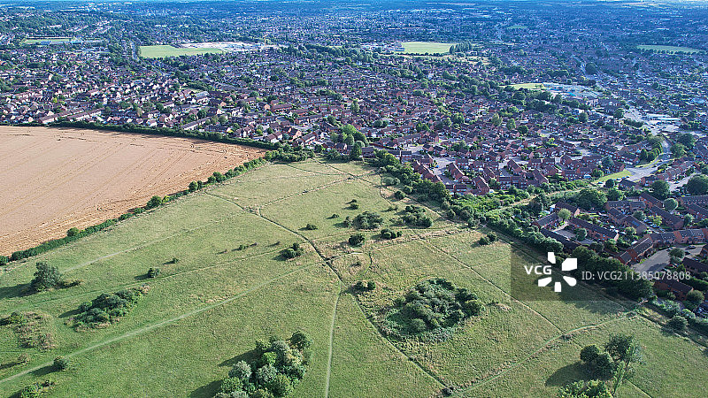 空中景观，农业领域的高角度视图，卢顿，英国，英国图片素材