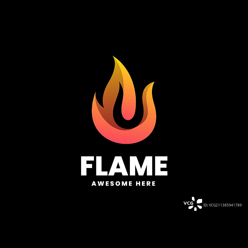 Logo火焰渐变彩色风格图片素材