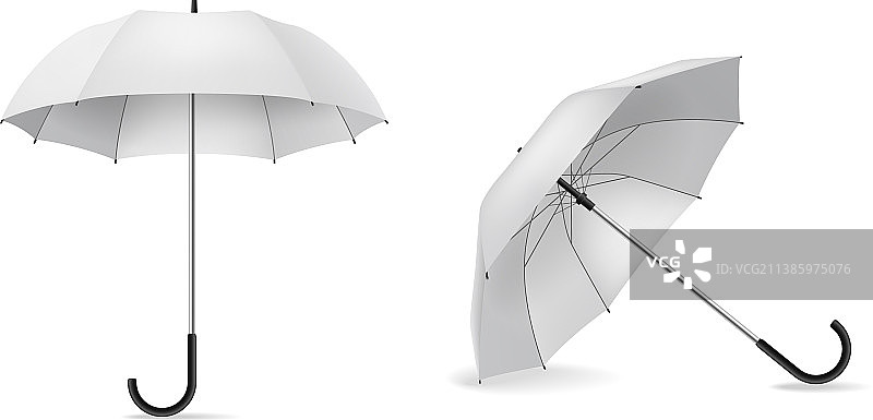 伞逼真的白色开伞雨图片素材
