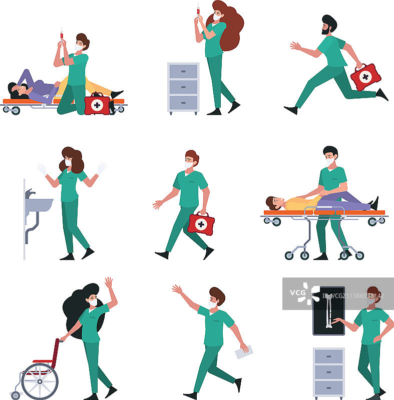 急诊护士和医生的医学特征图片素材