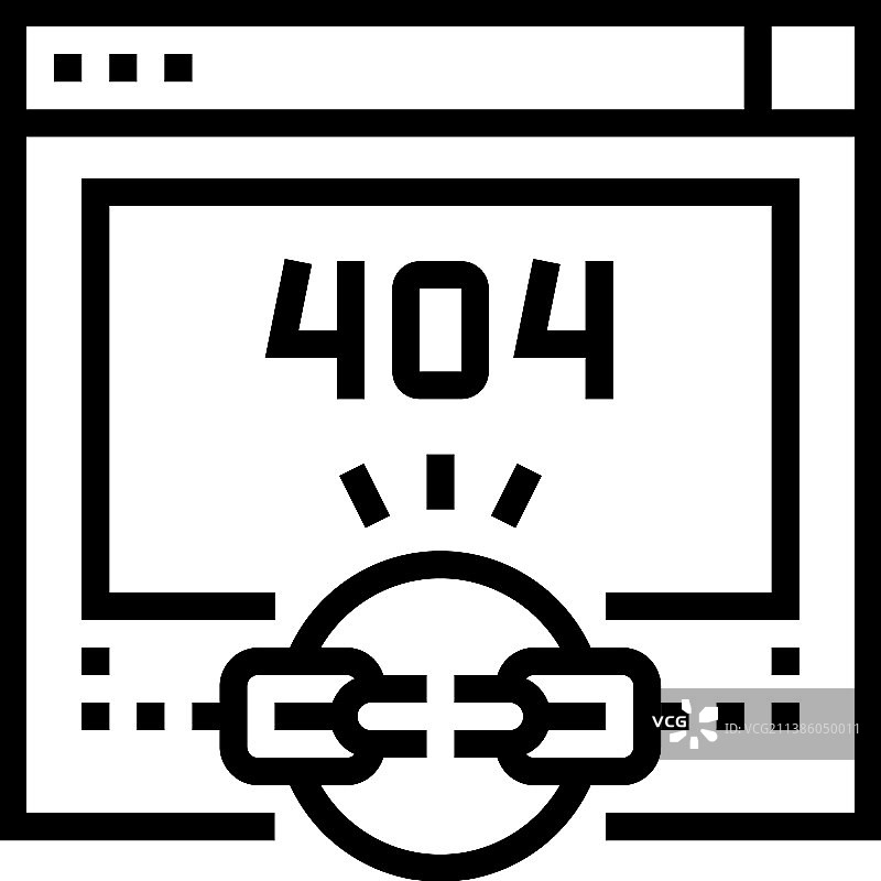 链接断开404错误线图标图片素材
