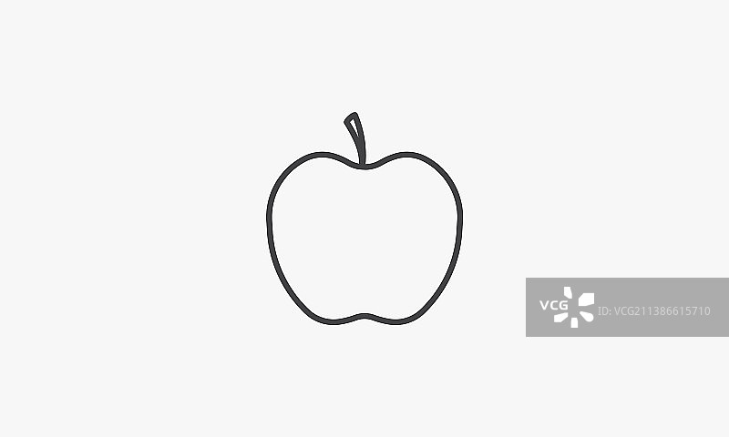 线图标水果苹果孤立在白色背景图片素材