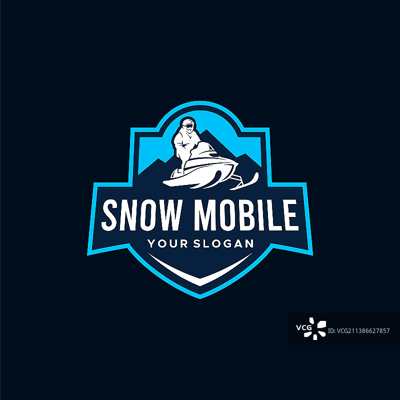 徽章复古雪上移动山滑雪标志设计图片素材