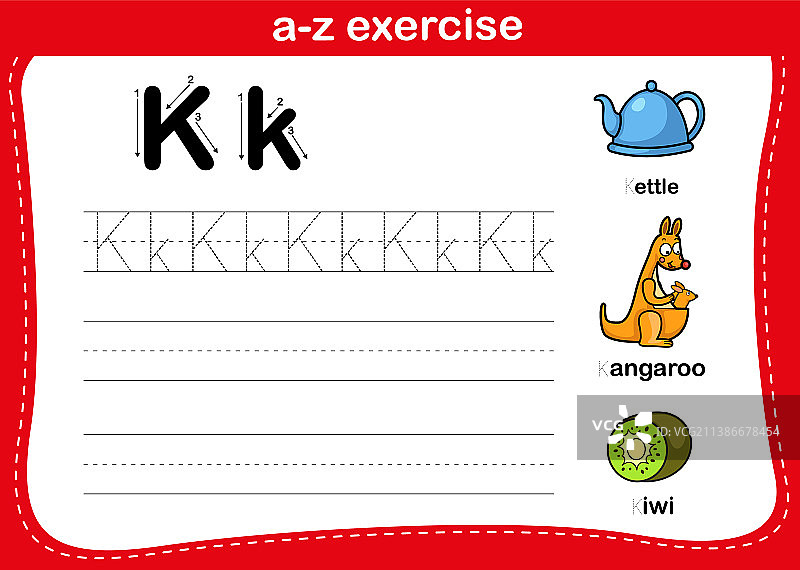 用卡通词汇练习字母a-z图片素材