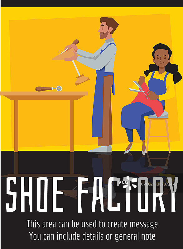 鞋厂海报或横幅-平图片素材