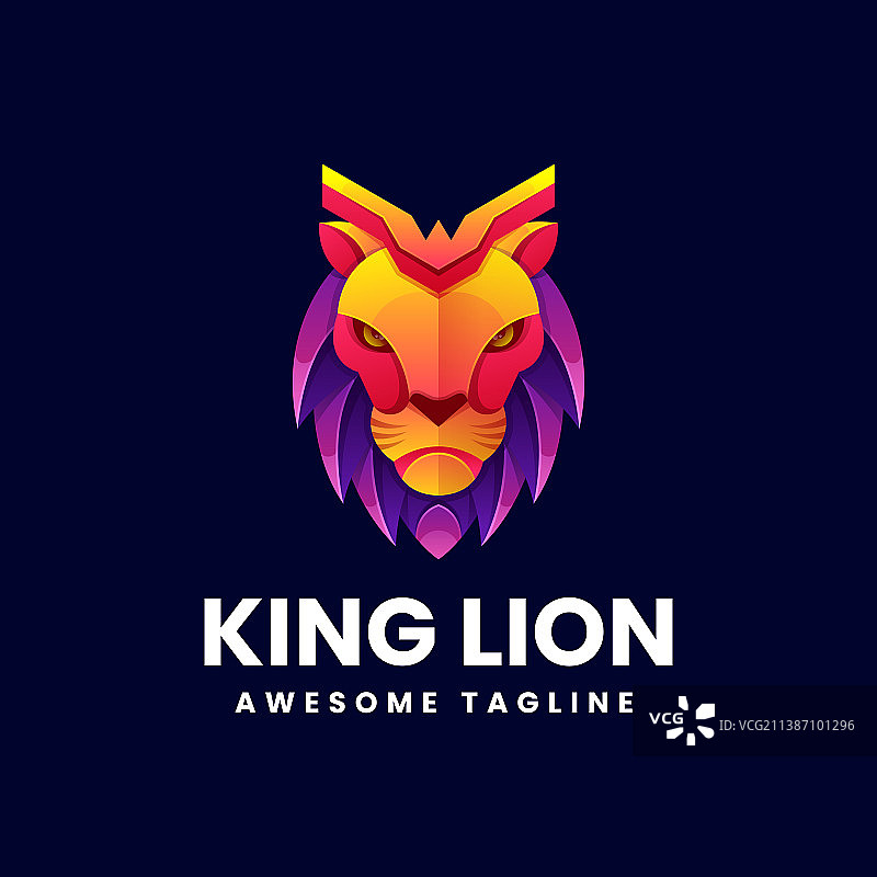Logo王狮渐变色风格图片素材