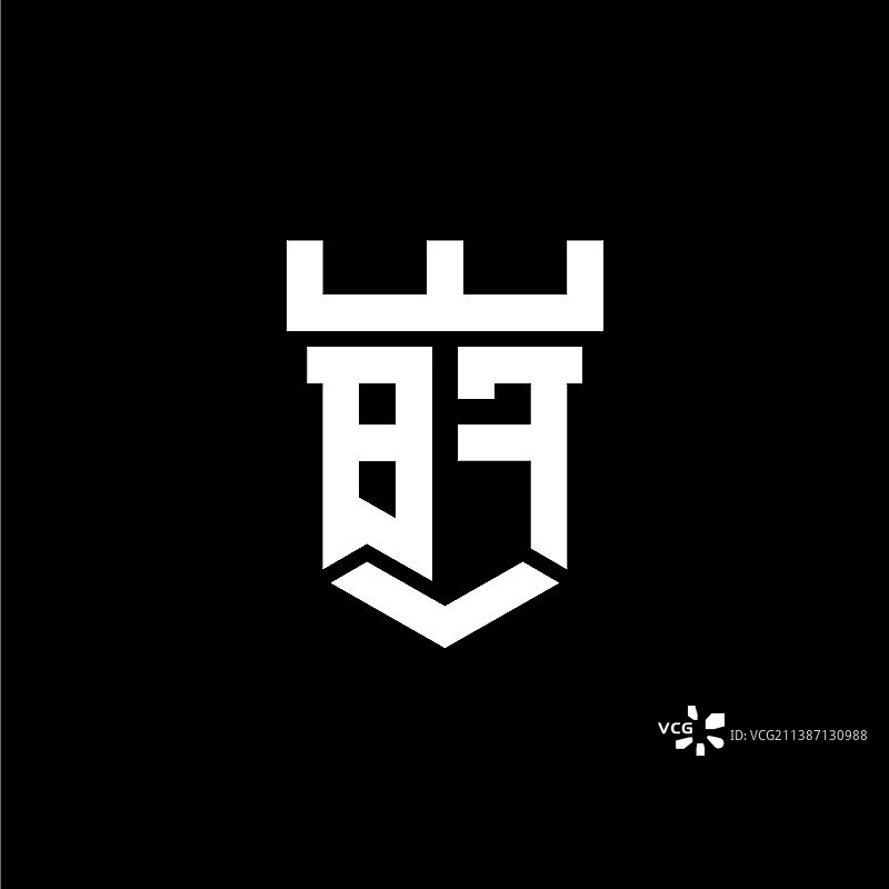 Bf logo字母城堡造型风格图片素材