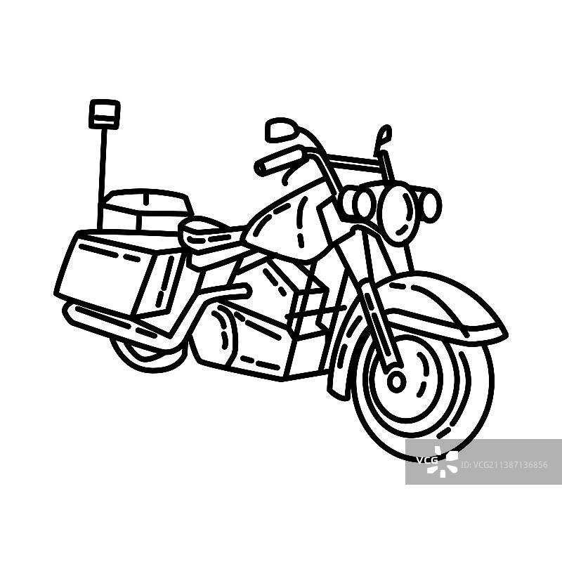 警察摩托车警察图标涂鸦手绘图片素材