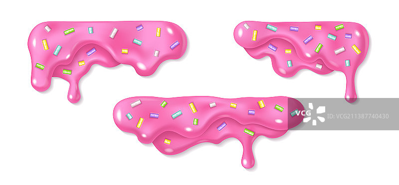 融化的粉色甜甜圈糖霜滴图片素材