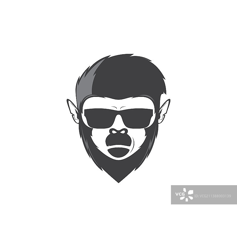 脸酷猴配墨镜logo设计图片素材