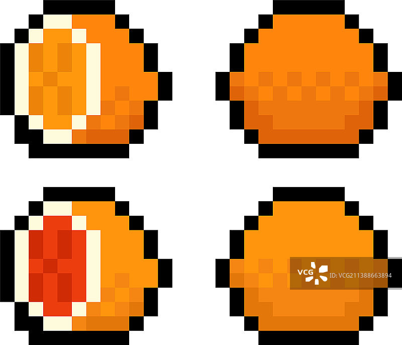 像素8位切橙和葡萄柚分离图片素材