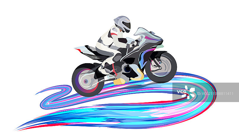 摩托车公路赛插画图片素材