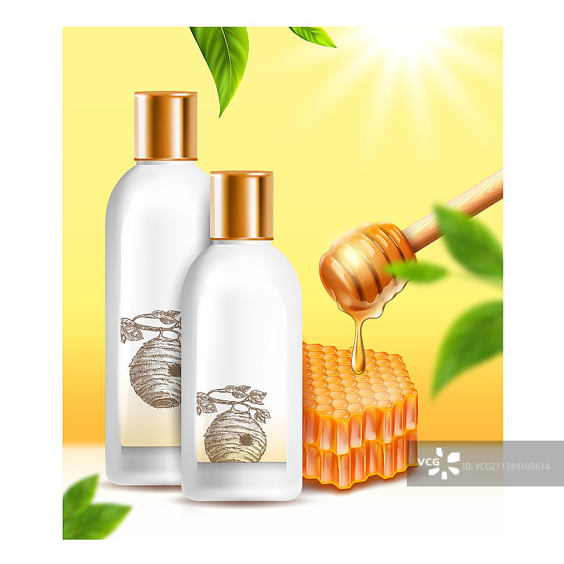 洗发水蜂蜜化妆品护肤品图片素材