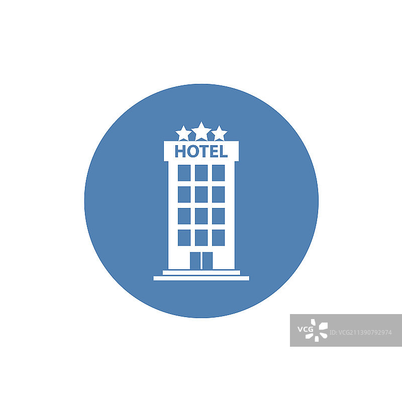 酒店图标孤立在白色背景上简单图片素材