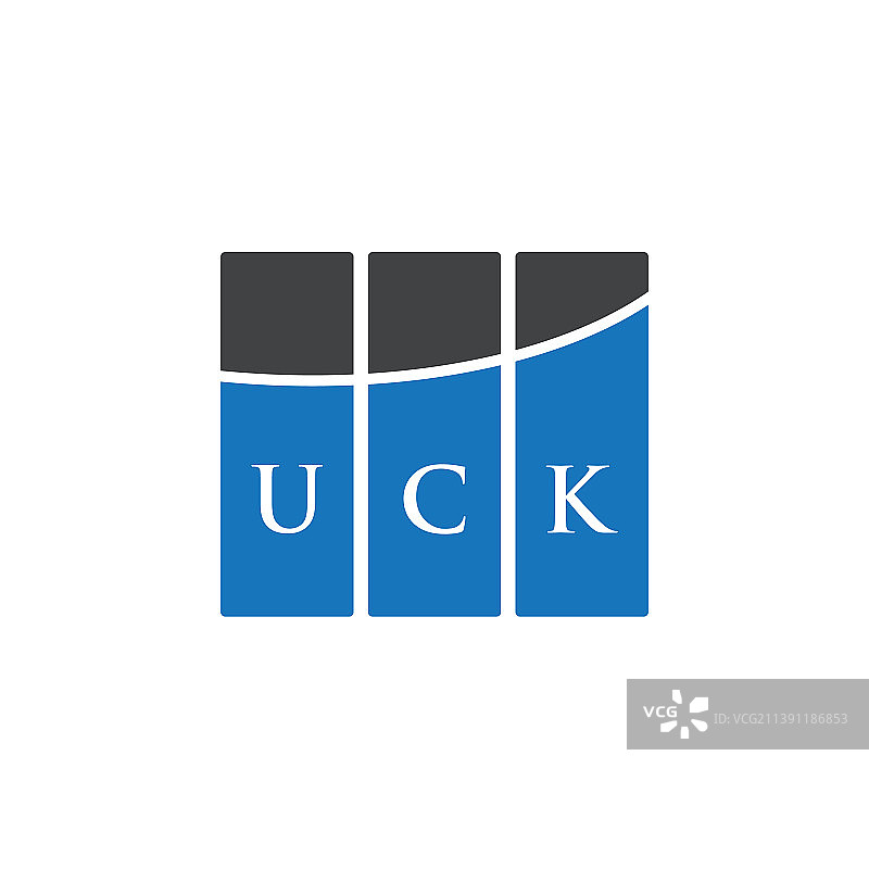 Uck字母logo设计，白底Uck图片素材