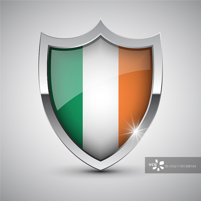 爱尔兰国旗爱国盾图片素材