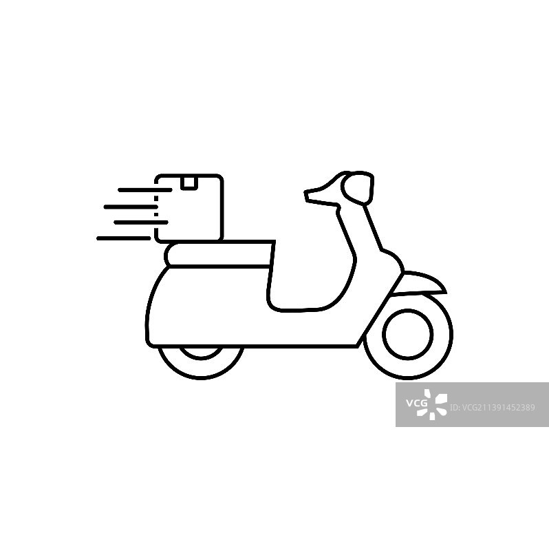 摩托车快速交付图标符号象形图片素材