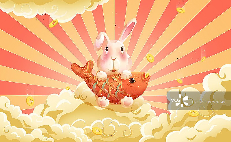 兔年节日插画图片素材