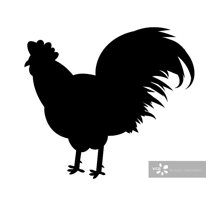 公鸡或雄鸡象征剪影图片素材