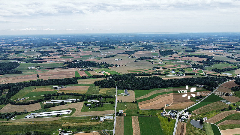 农业领域对天空的高角度视图图片素材