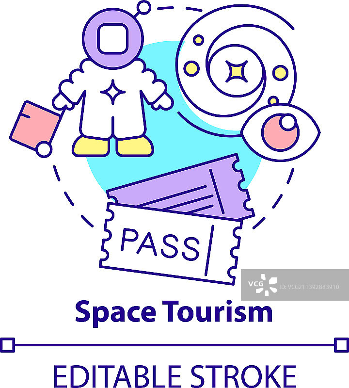 太空旅游概念图标图片素材