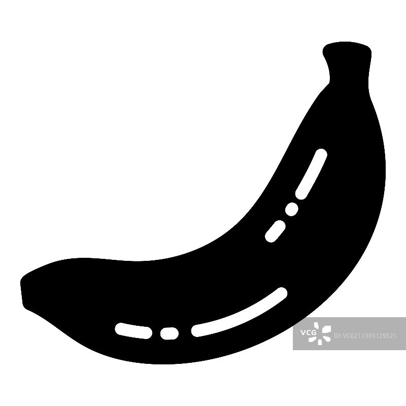 香蕉素食字形平面图标孤立在白色图片素材
