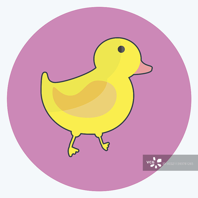 图标鸭适合动物符号扁平风格图片素材