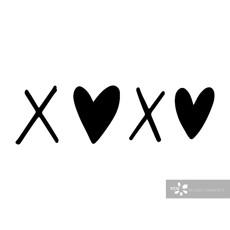 黑色字母情人节xoxo浪漫的爱情图片素材