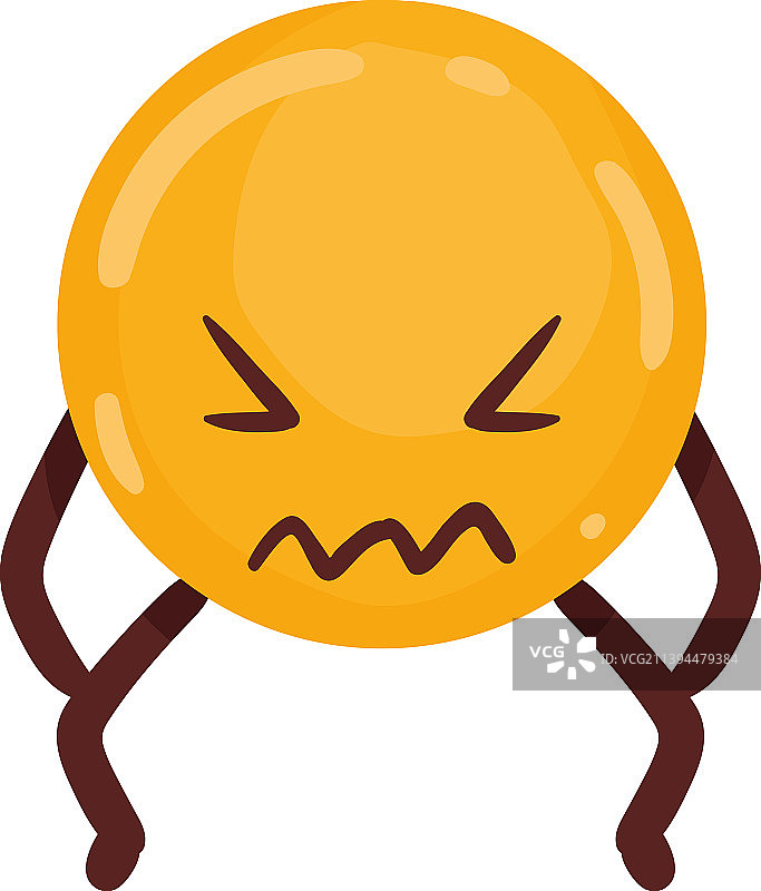 愤怒的黄色emoji图片素材
