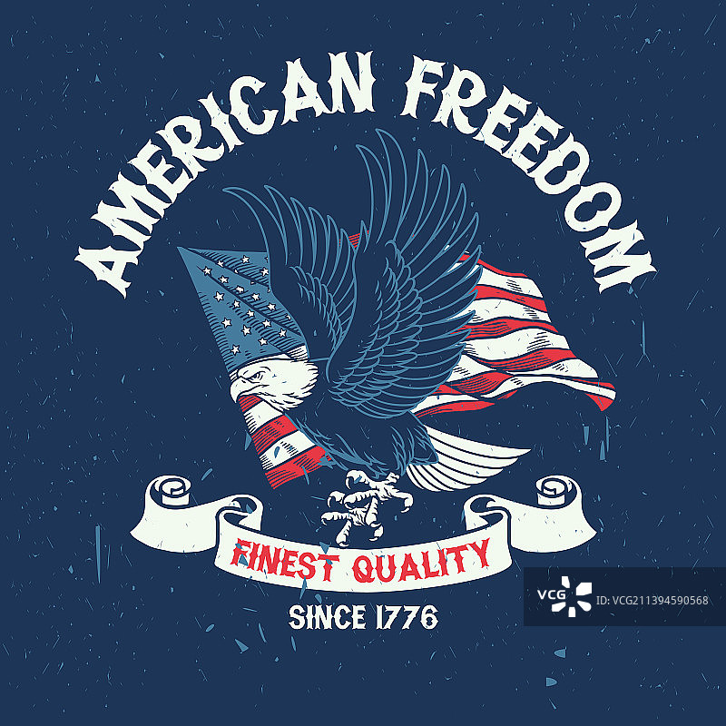 复古的美国鹰t恤设计图片素材