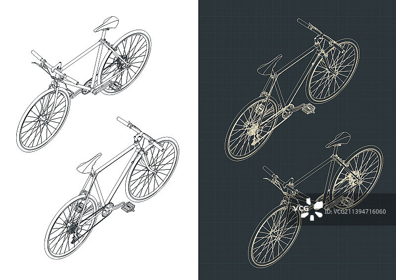 公路自行车等距设计图图片素材