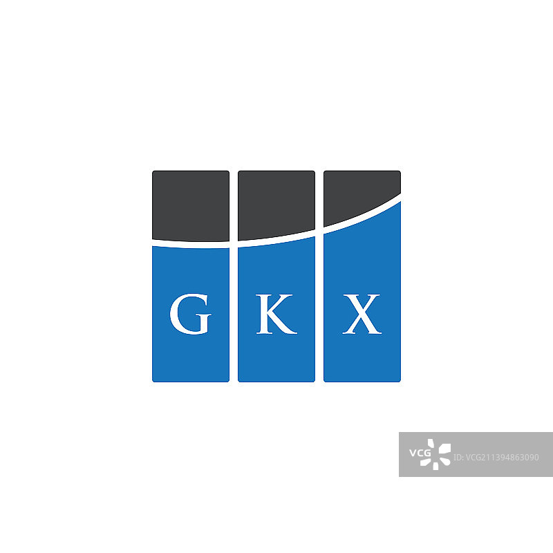 白底GKX字母logo设计图片素材