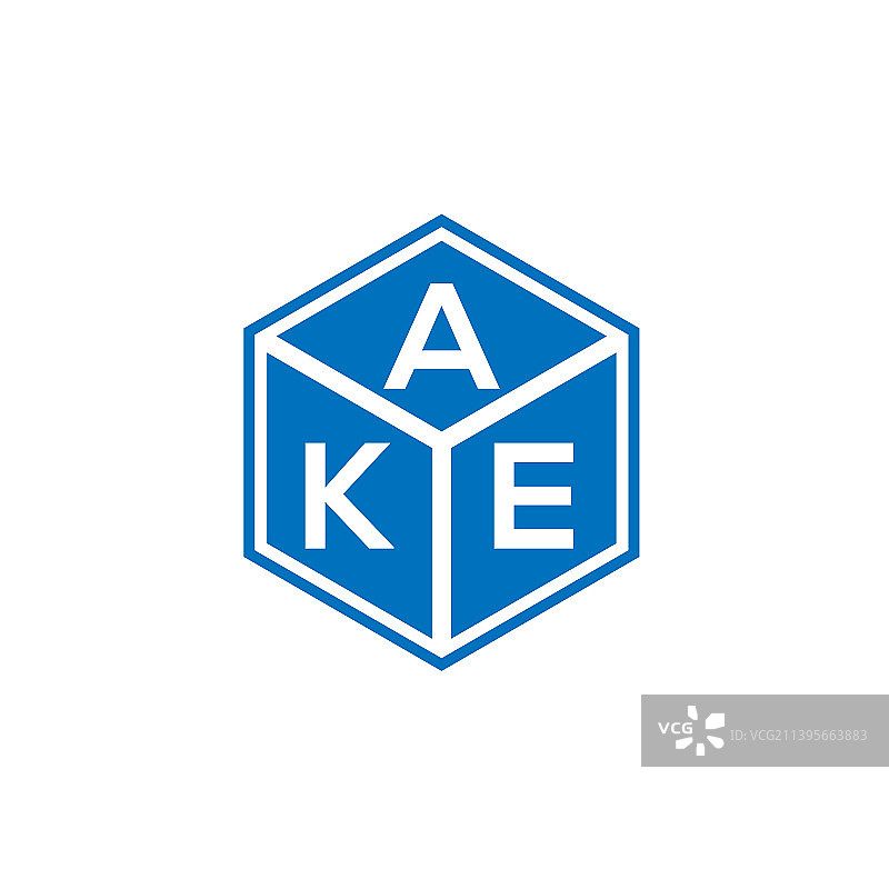 Ake字母标志设计在黑色背景Ake图片素材