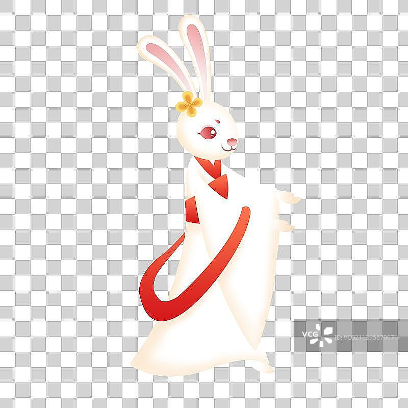 中秋节兔子桂花月饼插画元素图片素材