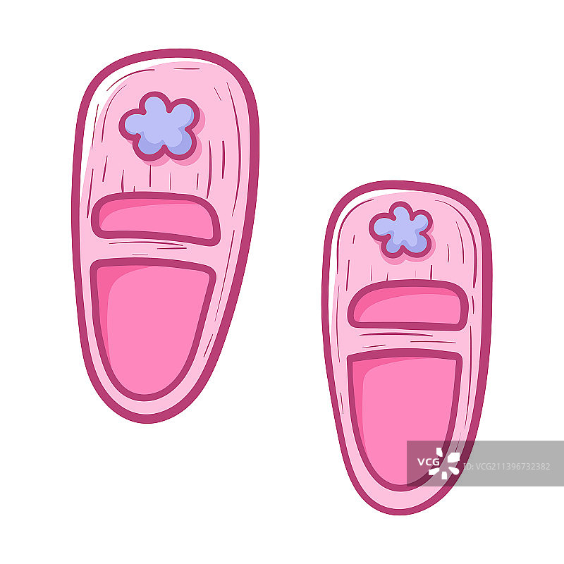 蹒跚学步的女孩鞋子可爱的粉红色凉鞋与一个图片素材