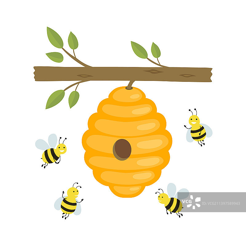 蜜蜂在蜂巢里飞来飞去图片素材
